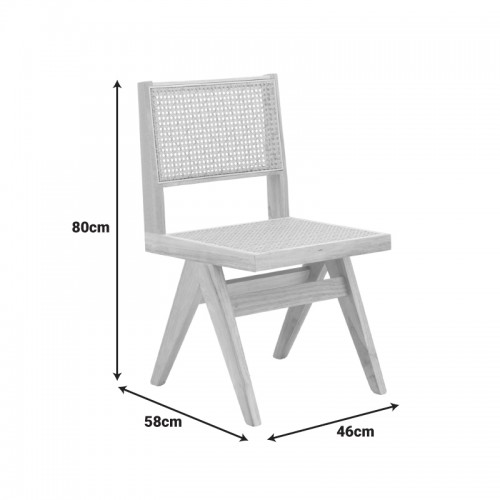 Καρέκλα Winslow pakoworld rubberwood-rattan σε φυσική απόχρωση 46x58x80εκ