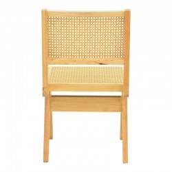 Καρέκλα Winslow pakoworld rubberwood-rattan σε φυσική απόχρωση 46x58x80εκ