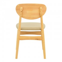 Καρέκλα Cardith pakoworld rubberwood-plywood σε φυσική απόχρωση-pu μπεζ 48x51x78εκ