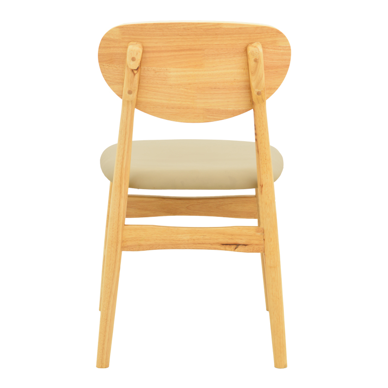Καρέκλα Cardith pakoworld rubberwood-plywood σε φυσική απόχρωση-pu μπεζ 48x51x78εκ