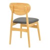 Cardith chair pakoworld rubberwood-plywood in natural shade-pu black 48x51x78cm
