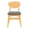 Cardith chair pakoworld rubberwood-plywood in natural shade-pu black 48x51x78cm
