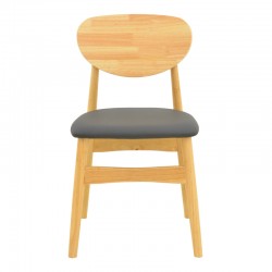 Καρέκλα Cardith pakoworld rubberwood-plywood σε φυσική απόχρωση-pu μαύρο 48x51x78εκ