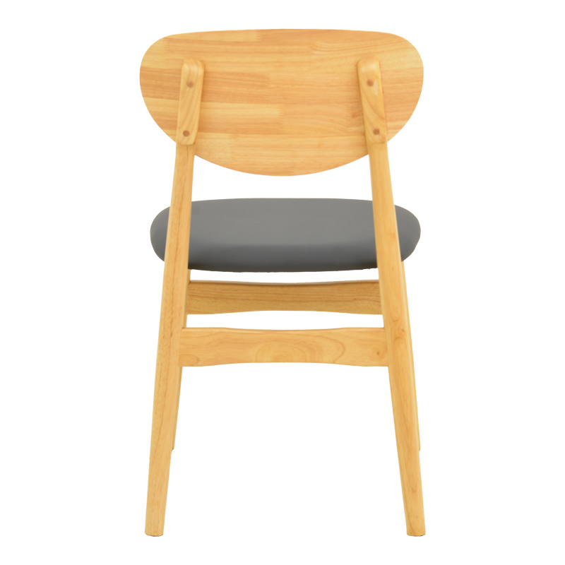 Καρέκλα Cardith pakoworld rubberwood-plywood σε φυσική απόχρωση-pu μαύρο 48x51x78εκ