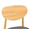 Cardith chair pakoworld rubberwood-plywood in natural shade-pu black 48x51x78cm