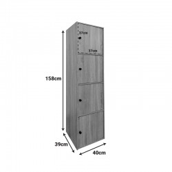 Gabino pakoworld column cabinet in white shade 40x39x158cm
