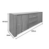 Kalya pakoworld buffet in wenge shade 220x49x89.5cm