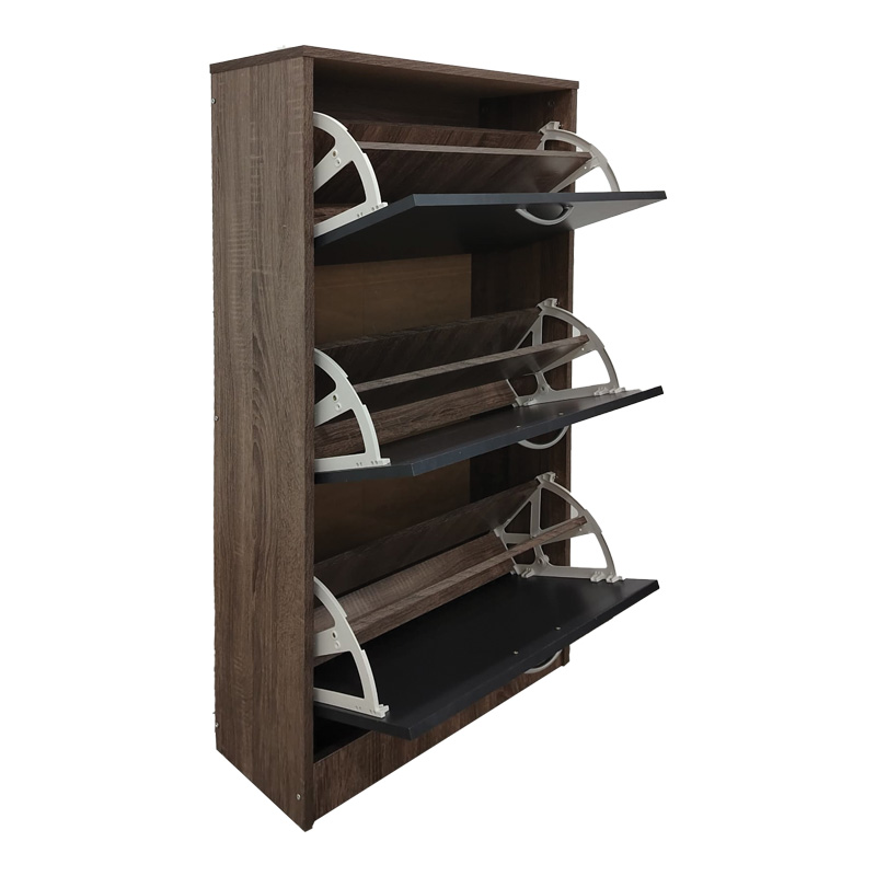 Shoe rack Savaz pakoworld in oak-anthracite 60x24x114cm