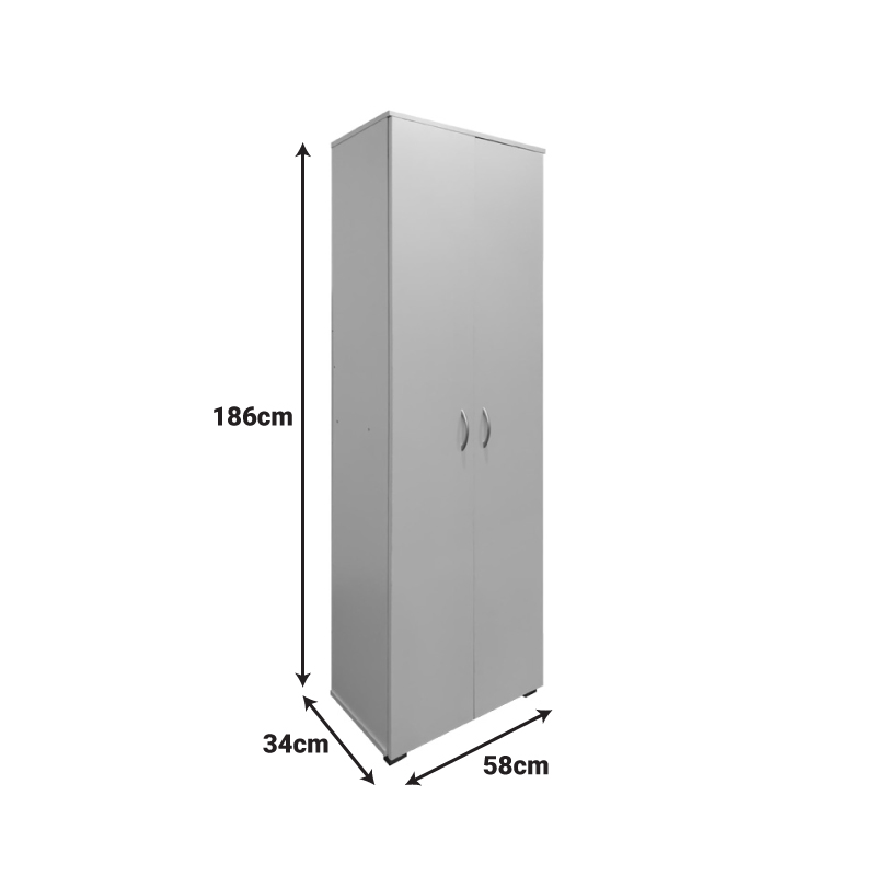 Παπουτσοθήκη-Ντουλάπα Racka pakoworld σε ανθρακί απόχρωση 58x34x186εκ