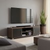 Serank pakoworld TV cabinet in oak-anthracite shade 120x40x40cm