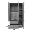 Three-door wardrobe with 2 drawers Lego pakoworld in wenge color 90x42x180cm