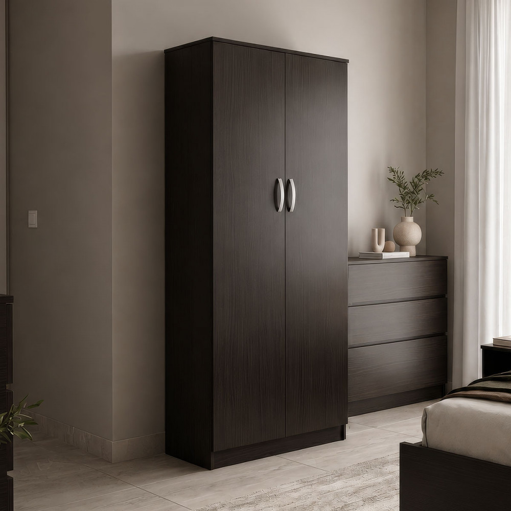 Ντουλάπα δίφυλλη Athos pakoworld σε wenge απόχρωση 80x42x180εκ