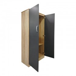 Ντουλάπα δίφυλλη Lego pakoworld σε sonoma-ανθρακί απόχρωση 80x42x180εκ