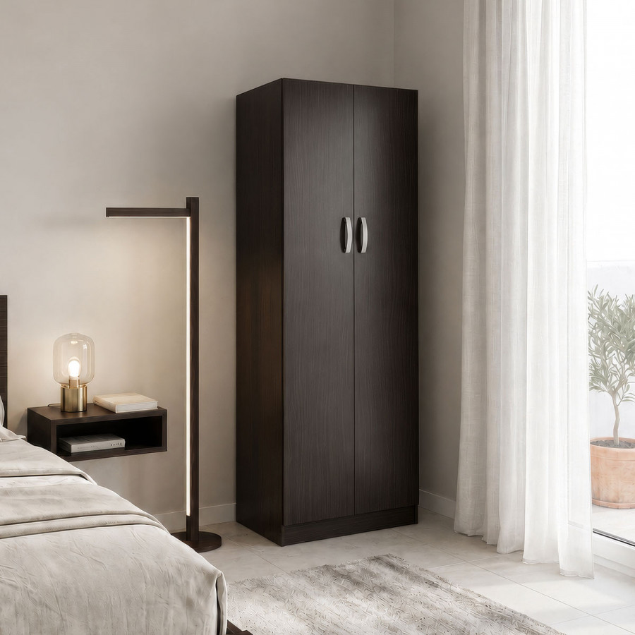 Two-door wardrobe Athos pakoworld in wenge color 60x42x180cm