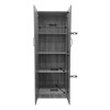 Ντουλάπα δίφυλλη Athos pakoworld σε sonoma-λευκή απόχρωση 60x42x180εκ