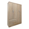 Four-door wardrobe with 2 drawers Lego pakoworld in sonoma color 120.5x42x181cm