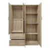 Four-door wardrobe with 2 drawers Lego pakoworld in sonoma color 120.5x42x181cm