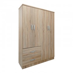 Four-door wardrobe with 2 drawers Lego pakoworld in sonoma color 120.5x42x181cm