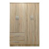 Four-door wardrobe with 2 drawers Lego pakoworld in sonoma color 120.5x42x181cm