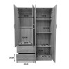 Four-door wardrobe with 2 drawers Lego pakoworld in sonoma color 120.5x42x181cm