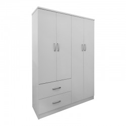 Four-door wardrobe with 2 drawers Lego pakoworld in white color 120.5x42x181cm