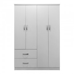 Four-door wardrobe with 2 drawers Lego pakoworld in white color 120.5x42x181cm