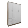 Four-door wardrobe with 2 drawers Lego pakoworld in sonoma-white color 120.5x42x181cm