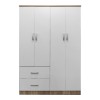 Four-door wardrobe with 2 drawers Lego pakoworld in sonoma-white color 120.5x42x181cm