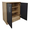 Shoe cabinet for 6 pairs of shows Souken pakoworld in sonoma-dark grey color 60x40x80cm
