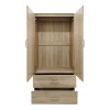 Two-door wardrobe with 2 drawers and loftLego pakoworld in oak color 80x42x240cm