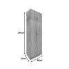 Two-door wardrobe with loft Lego pakoworld in oak color 80x42x240cm