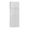 Two-door wardrobe with loft Lego pakoworld in white color 80x42x240cm