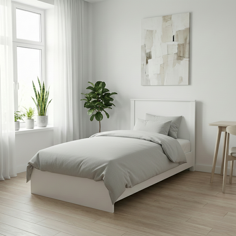 Athos pakoworld bed in white shade 90x190cm
