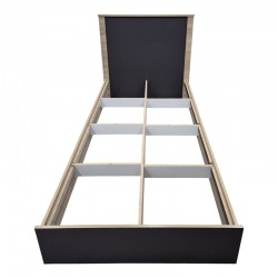 Athos pakoworld bed in sonoma-anthracite shade 90x190cm