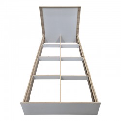 Athos pakoworld bed in sonoma-white shade 90x190cm