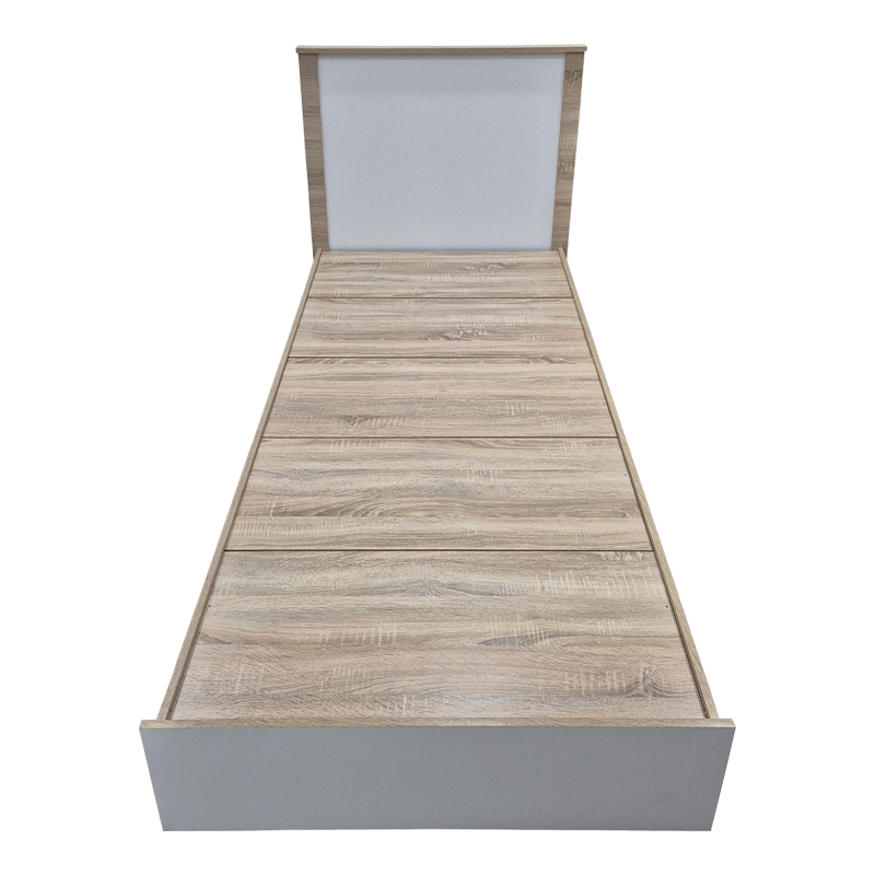 Athos pakoworld bed in sonoma-white shade 90x190cm