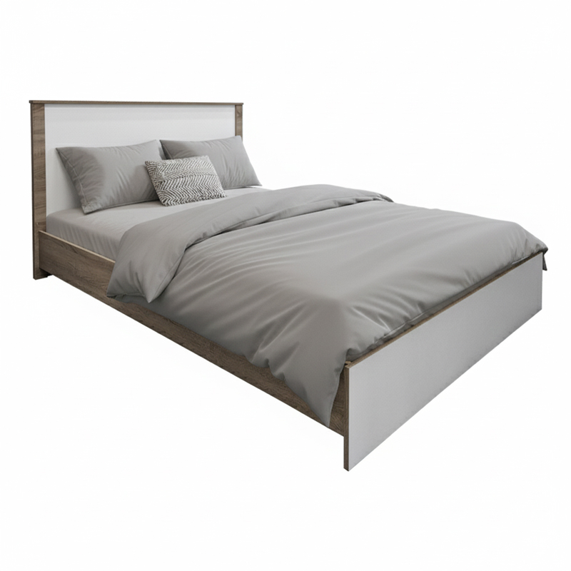Athos pakoworld bed in sonoma-white shade 140x200 cm