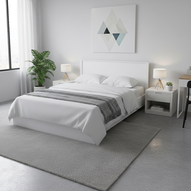 Athos pakoworld bed in white shade 160x200 cm