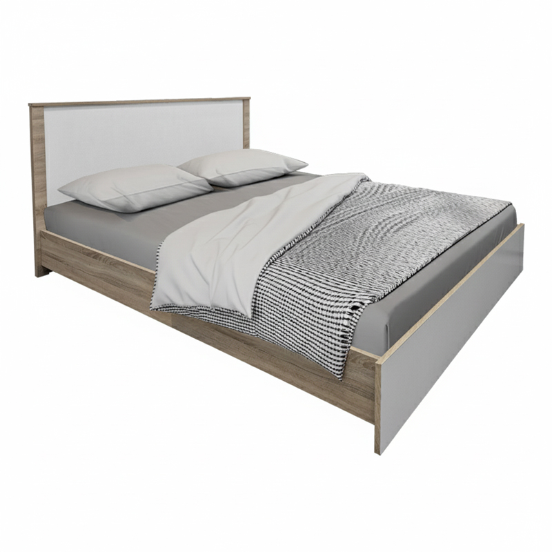 Athos pakoworld bed in sonoma -white shade 160x200 cm