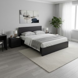 Athos pakoworld bed in wenge shade 160x200 cm