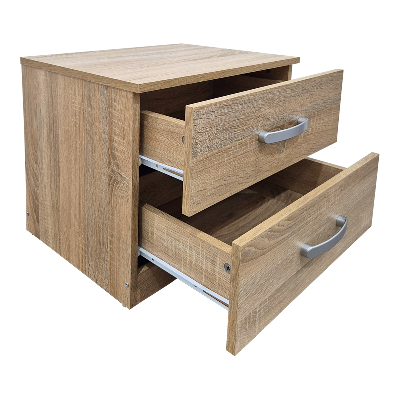Athos pakoworld bedside tables in sonoma shade 48x40x41.5cm