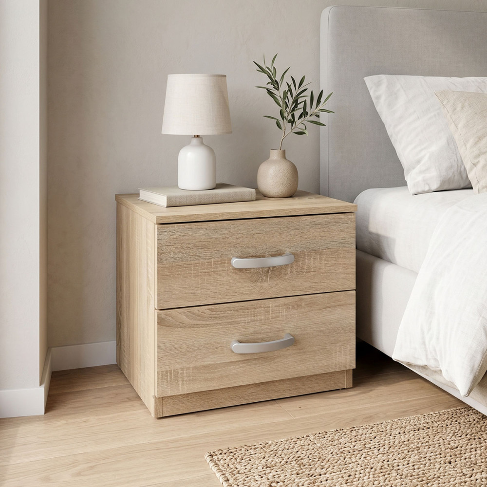 Κομοδίνο Athos pakoworld σε sonoma απόχρωση 48x40x41.5εκ