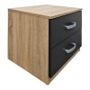 Athos pakoworld bedside tables in sonoma-anthracite shade 48x40x41.5cm