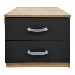 Athos pakoworld bedside tables in sonoma-anthracite shade 48x40x41.5cm