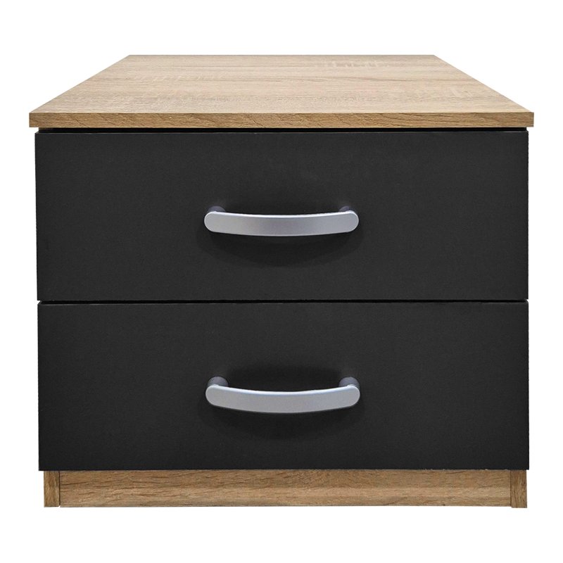 Athos pakoworld bedside tables in sonoma-anthracite shade 48x40x41.5cm