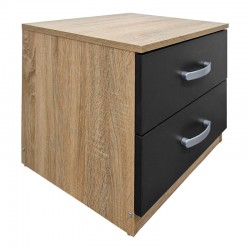 Athos pakoworld bedside tables in sonoma-anthracite shade 48x40x41.5cm