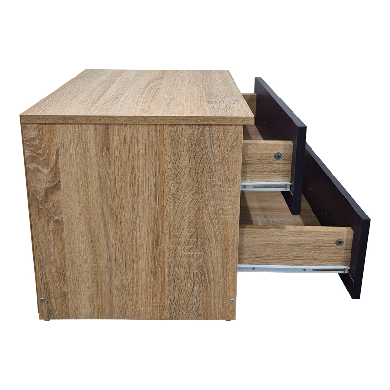 Athos pakoworld bedside tables in sonoma-anthracite shade 48x40x41.5cm