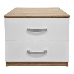 Athos pakoworld bedside tables in sonoma-white shade 48x40x41.5cm