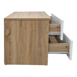 Athos pakoworld bedside tables in sonoma-white shade 48x40x41.5cm