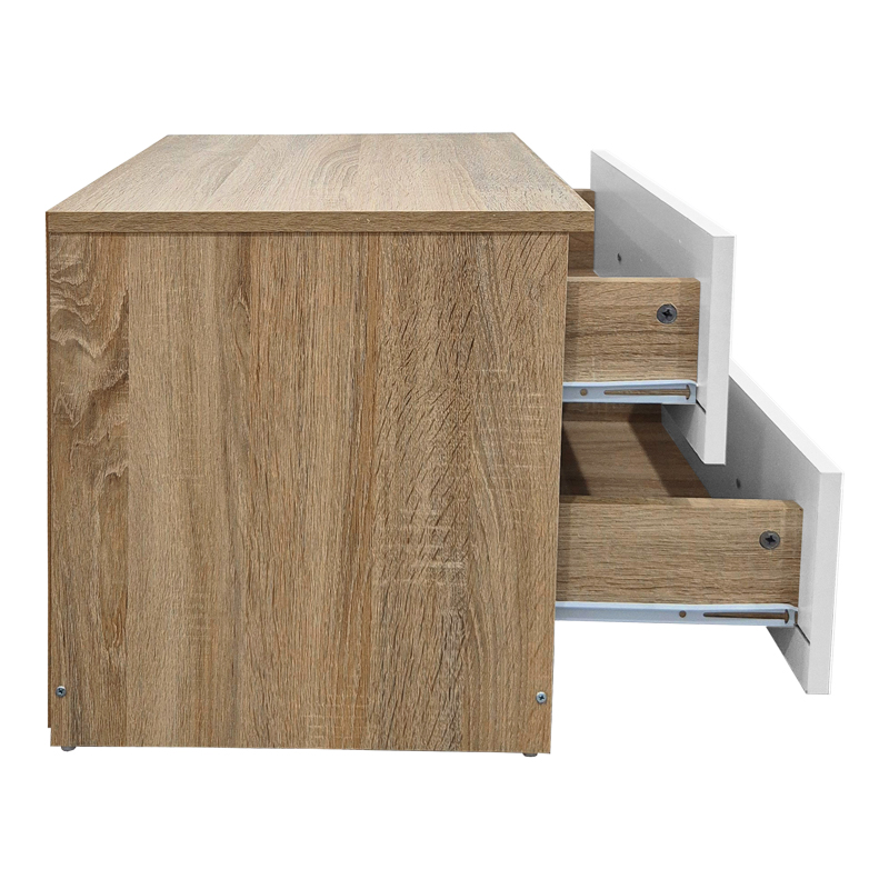 Athos pakoworld bedside tables in sonoma-white shade 48x40x41.5cm